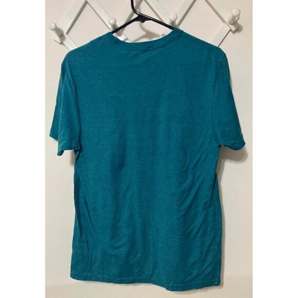 Fall for Jesus He Never Leaves T-Shirt Unisex Sz Small Love in Faith Teal Green - Picture 3 of 6